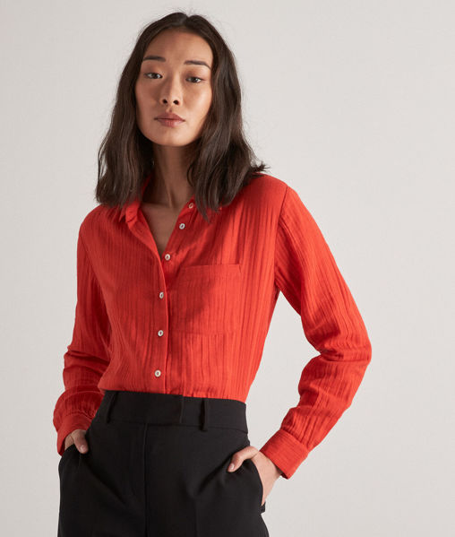 Picture of TITIA RED COTTON GAUZE SHIRT